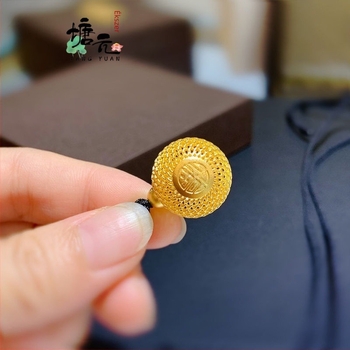 Aranyozott réz üreges filigrán tök medál, uniszex nyaklánc, új kínai stílus