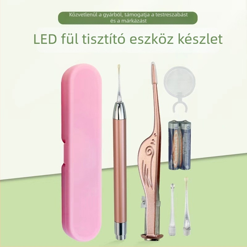Gyermekeknek készült világító fülkanál készlet vizuális ellenőrzéssel