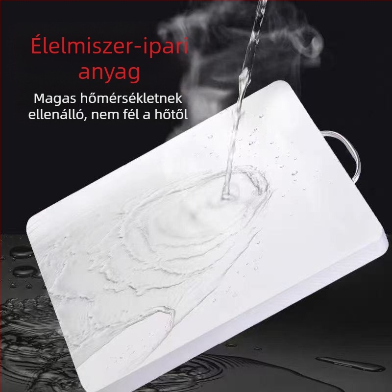 Élelmiszer-minőségű PE vastagított négyszögletes vágódeszka, penészmentes, antibakteriális, repedésálló, kétoldalas, otthoni és kereskedelmi használatra csontvágáshoz.