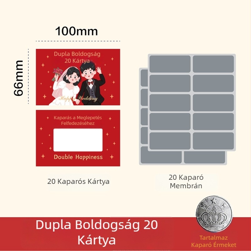 Esküvői kaparós kártya – DIY kézzel készített kártya ajtóhoz való játékhoz és esküvői tombolához