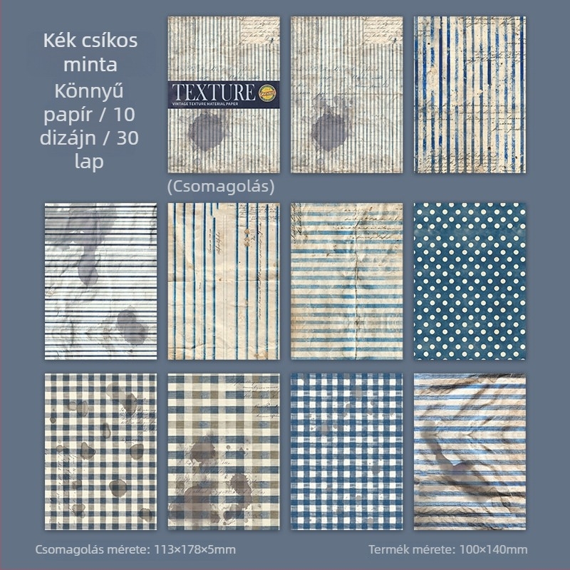 Vintage papír időtlen textúrával, csíkos kávéfoltos napló háttér, írható és kivágható jegyzetpapír