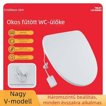 Szabályozható hőmérsékletű WC-ülőke fűtéssel, U- és V-alakú fedéllel (Nagy U, Nagy V, Standard U, Standard V), PP anyag, stílus: standard / világos luxus