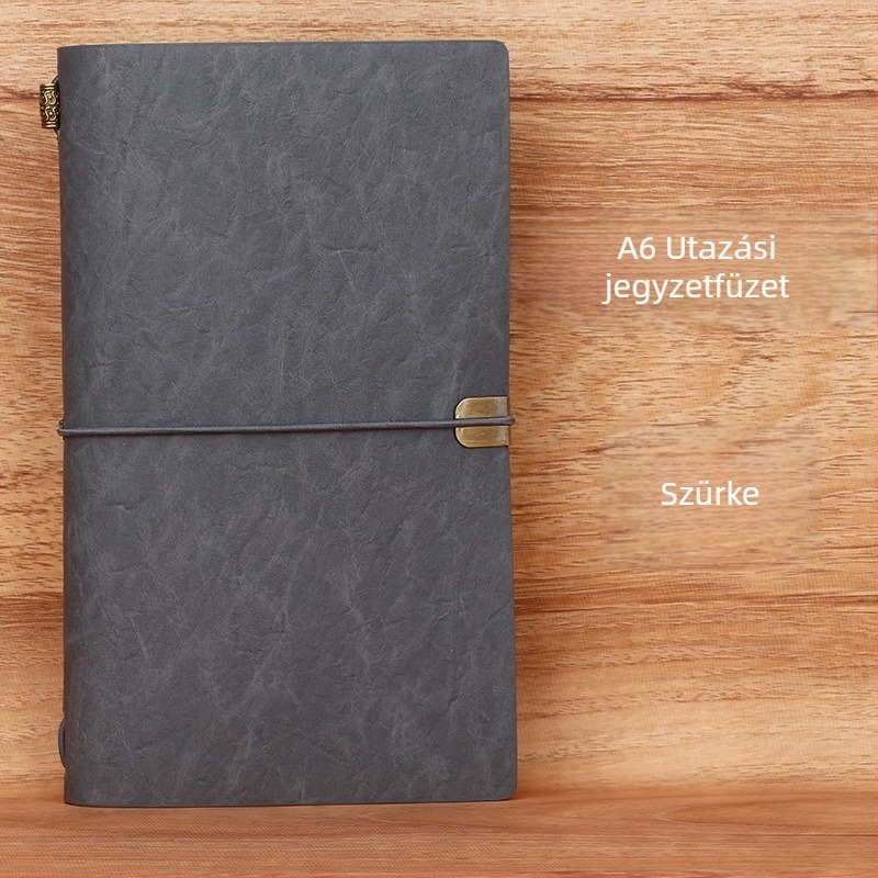 A6 retro notesz pántos záróval, testreszabható puha bőrkötésű planner, utazási zsebnapló kártyatartóval és levehető lapokkal