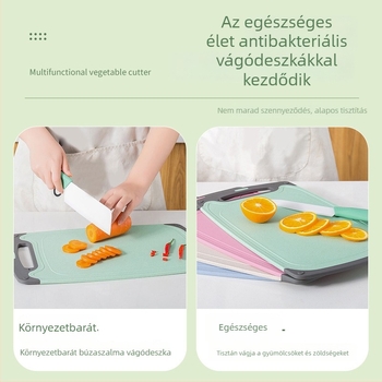 Búzaszalma vágódeszka, antibakteriális, penészmentes, multifunkcionális konyhai vágódeszka gyümölcsökhöz és zöldségekhez, kétoldalas felületekkel