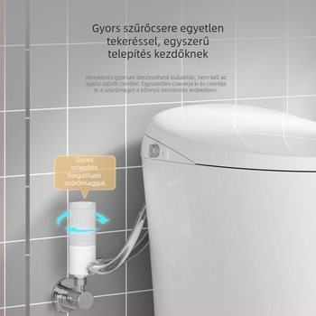 Okos WC-ülőke szűrő, előtisztító vízszűrőelem, bidé, víznyomás szabályozás, WC-tisztítás