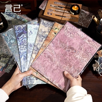 Yanji Baroque Relics Series Nagy méretű háttérpapír – retro művészeti háttérrel, napló DIY-hoz