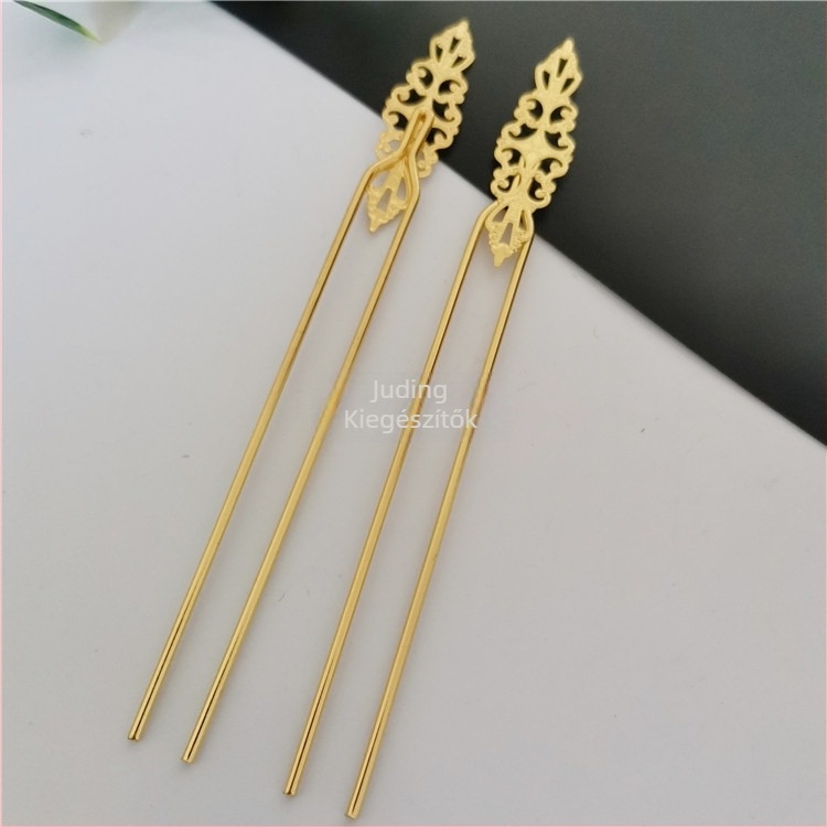 U alakú vas hajtű Hanfu fejfedőhöz, virágos dísz, DIY vastagított hosszú csík