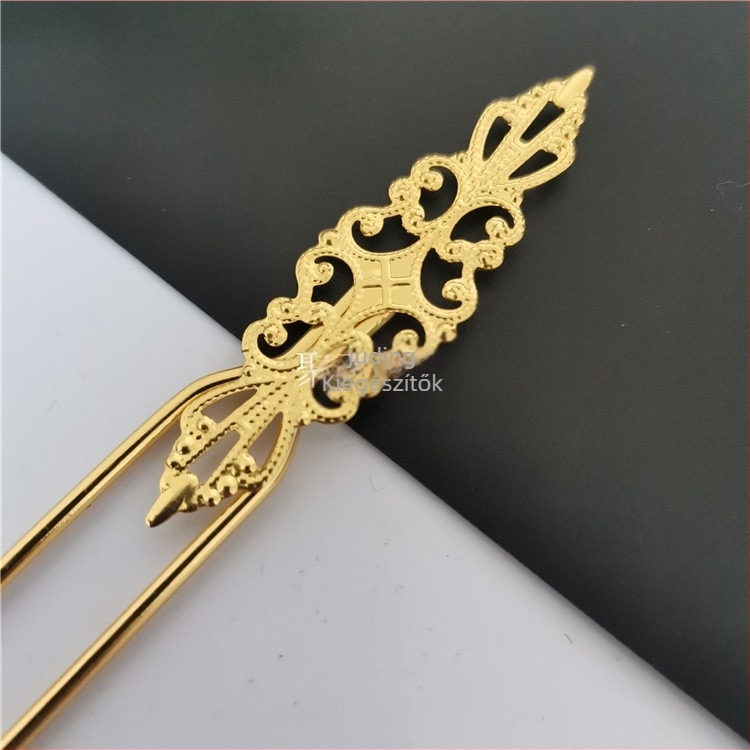 U alakú vas hajtű Hanfu fejfedőhöz, virágos dísz, DIY vastagított hosszú csík