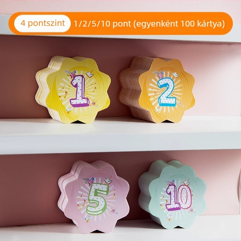 Általános iskolás diákok jutalompont-kártyája – bátorító és dicsérő kártya az osztálynak, a családnak és a gyerekeknek