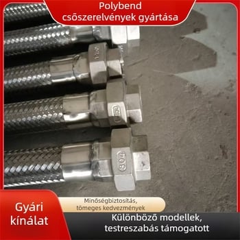 Rozsdamentes acél fémcső flanggal, PTFE-bélésű, nagy nyomású fonott tömlő