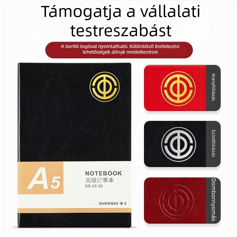 Üzleti irodai notesz PU bőr borítással, testreszabható, luxus minőségű napló értekezletekhez és tervezéshez