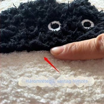 Macskás plüss párna és alacsony lábtámasz levehető, mosható huzattal – nappali, hálószoba, erkély