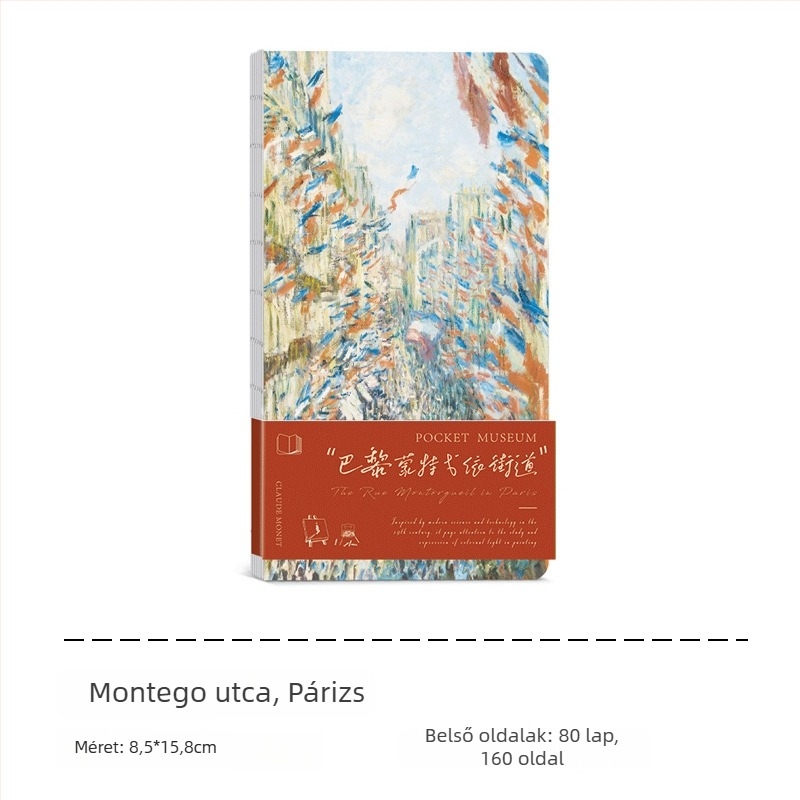 Pocket Museum sorozat: belső üres oldalak, retró híres festmények — hordozható jegyzetfüzet
