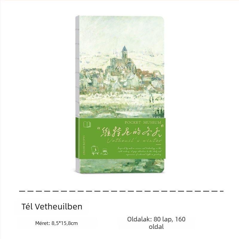 Pocket Museum sorozat: belső üres oldalak, retró híres festmények — hordozható jegyzetfüzet