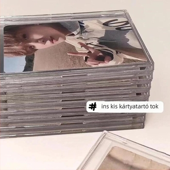 HD-átlátszó akril kártyatartó védőtok csattal, kemény műanyag tok kis kártyákhoz