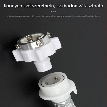 PVC mosógép beömlőcső, 1,5 m, 2 m, 3 m vagy 5 m hosszúságban, rozsdamentes csatlakozókkal