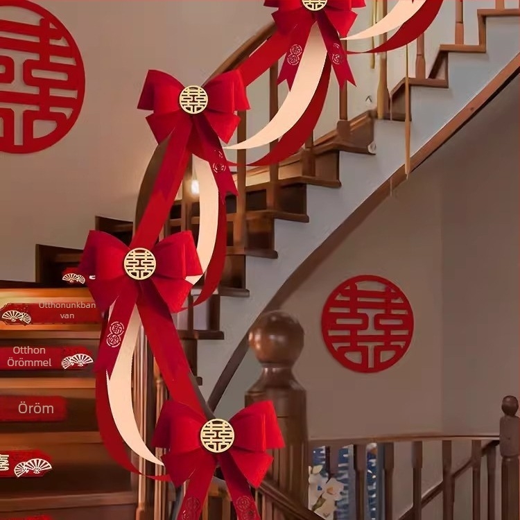 Esküvői lépcsőkorlát díszítő készlet bojtokkal