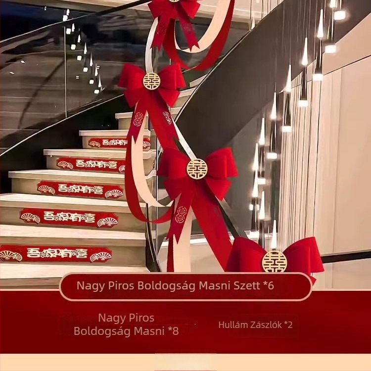 Esküvői lépcsőkorlát díszítő készlet bojtokkal