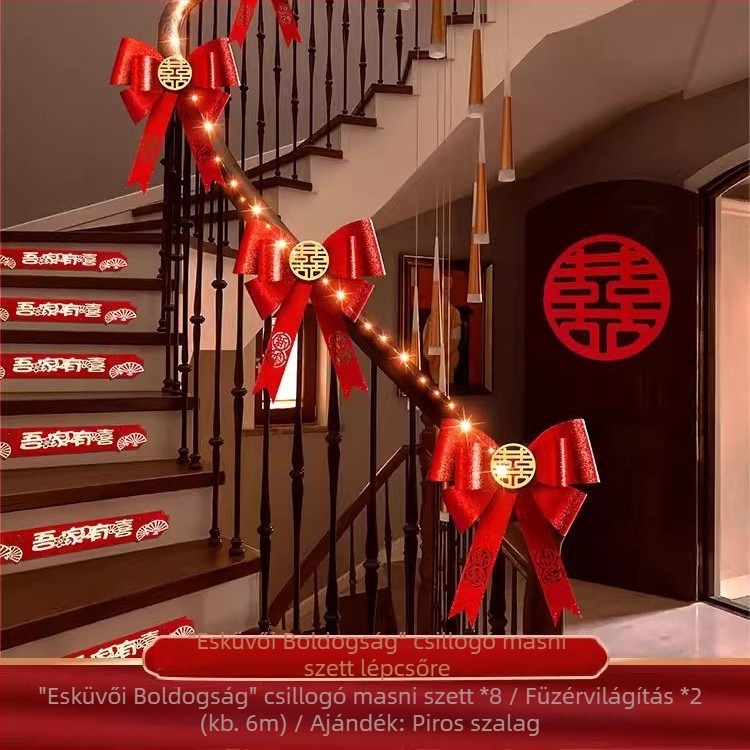 Esküvői lépcsőkorlát díszítő készlet bojtokkal