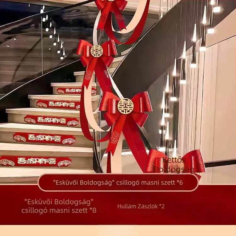 Esküvői lépcsőkorlát díszítő készlet bojtokkal