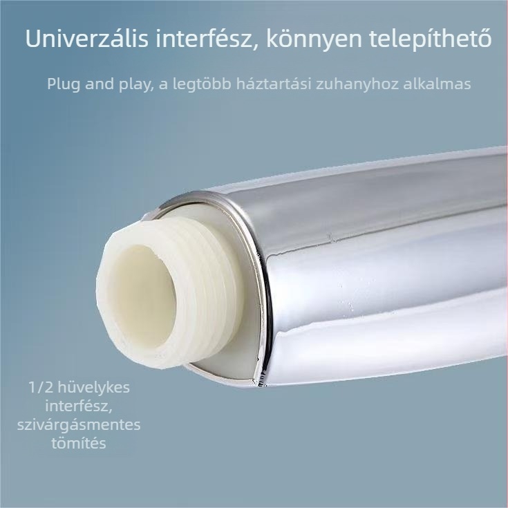 Nyomásos zuhanyfej készlet nagy kifúvónyílásokkal, rozsdamentes acélból, kerek formájú, modern dizájn
