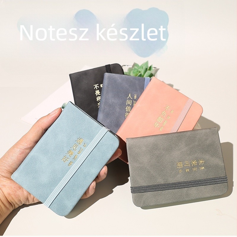 A7 testreszabható zsebfüzet diákok számára – kompakt mini notesz bőrborítóval, öregedett bőr stílusban, modell 100-31