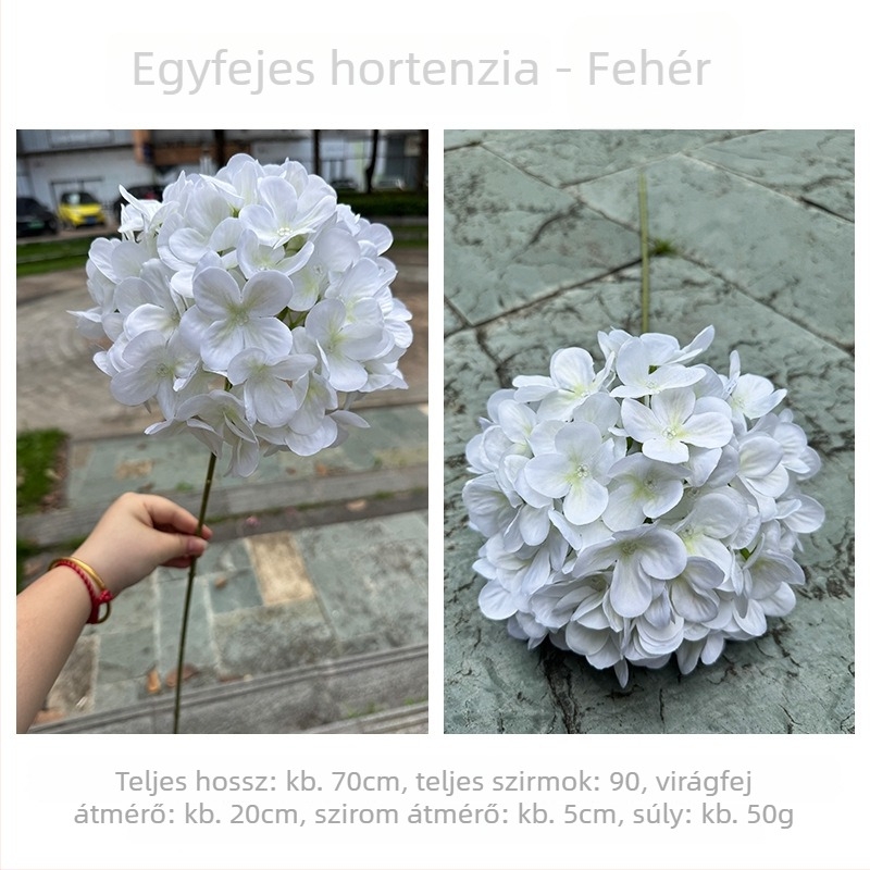 3D hortenzia – lila, hosszú szárú művirág esküvői és otthoni dekorációhoz