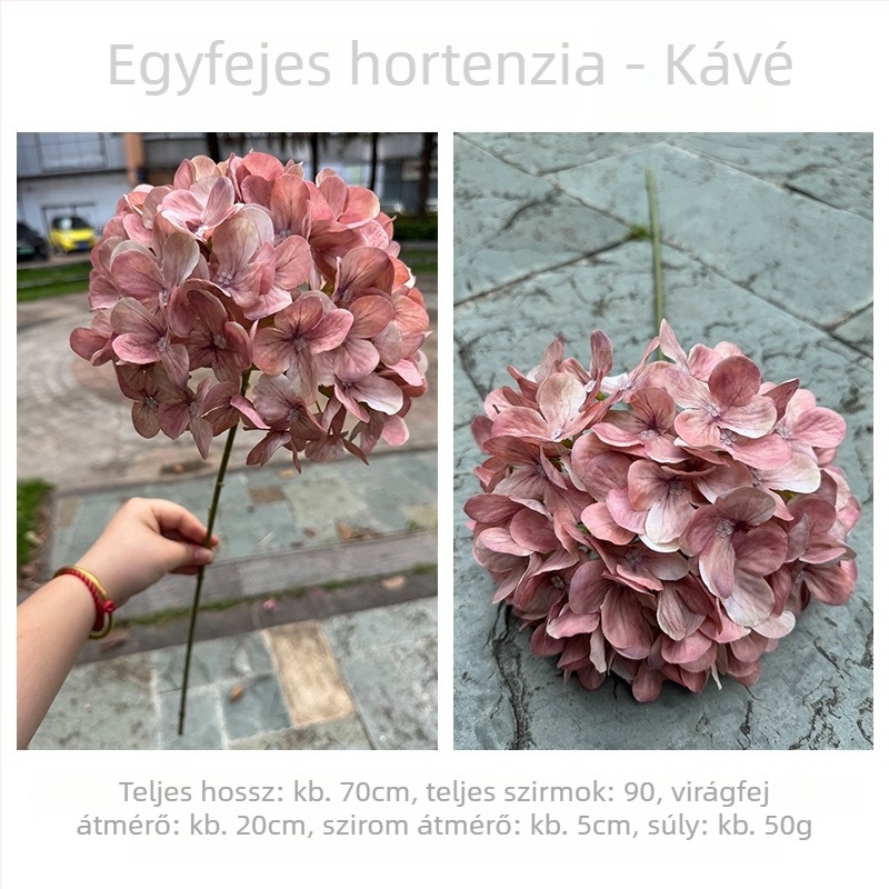 3D hortenzia – lila, hosszú szárú művirág esküvői és otthoni dekorációhoz