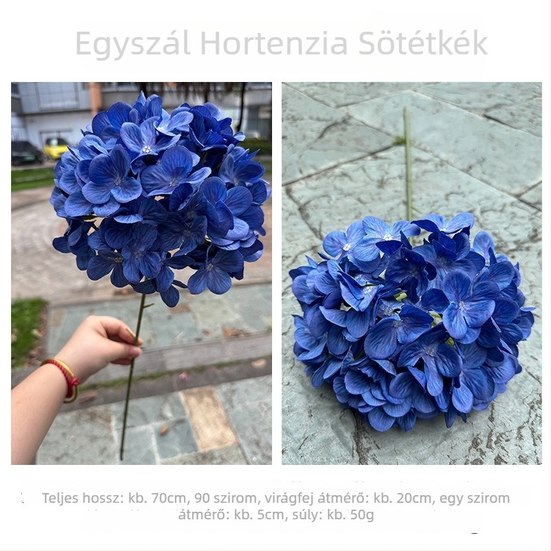 3D hortenzia – lila, hosszú szárú művirág esküvői és otthoni dekorációhoz