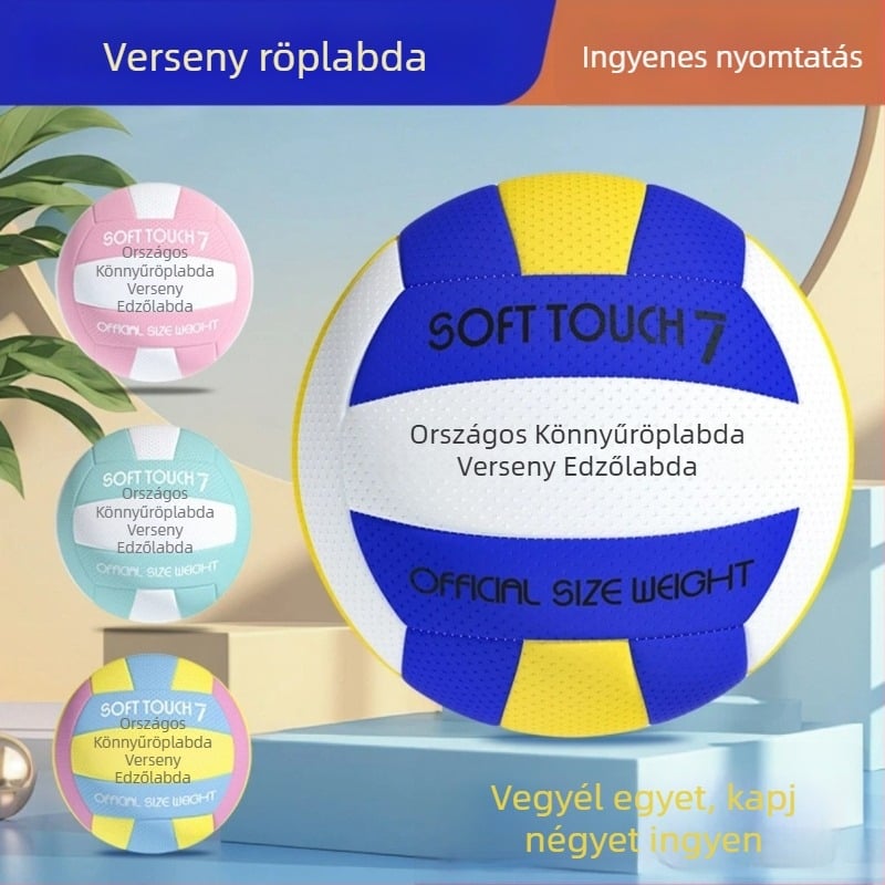No.7 felnőtt standard puha röplabda – No.5 edzőlabda általános- és középiskolások számára