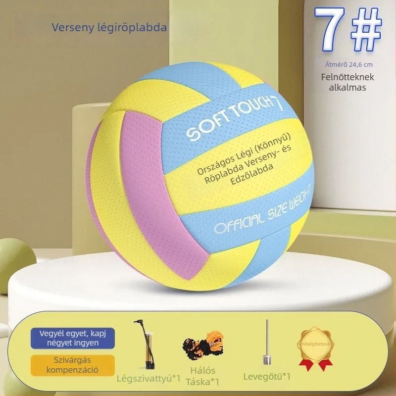 No.7 felnőtt standard puha röplabda – No.5 edzőlabda általános- és középiskolások számára