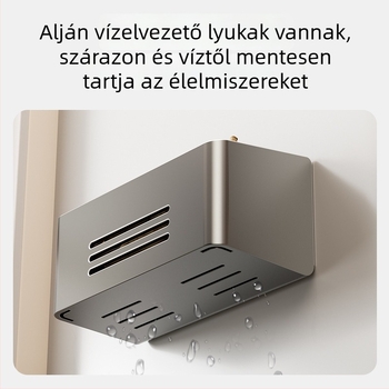 Mágneses falra szerelhető tároló a hűtő külső oldalához zománclemezzel – hagyma, gyömbér és fokhagyma tároló