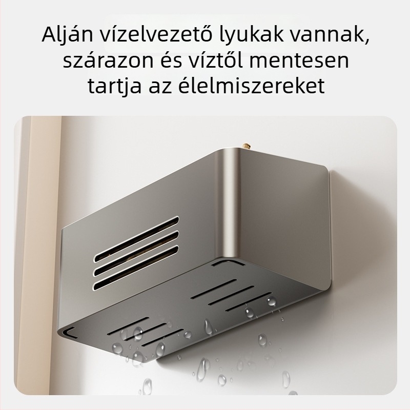 Mágneses falra szerelhető tároló a hűtő külső oldalához zománclemezzel – hagyma, gyömbér és fokhagyma tároló