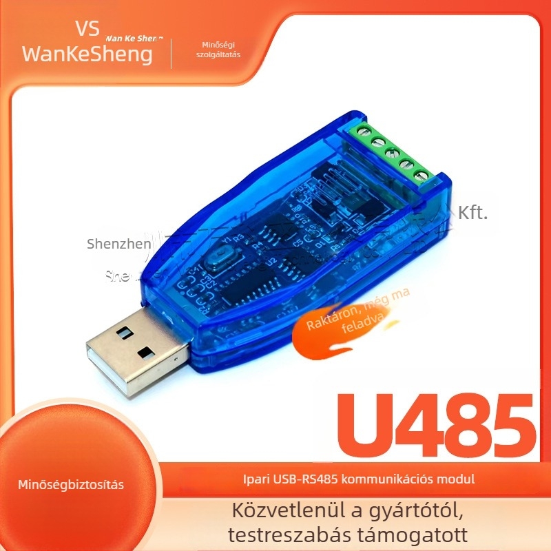 Ipari USB-RS-485 kommunikációs modul, kétirányú félduplex soros port konverter TVS védelemmel, U485