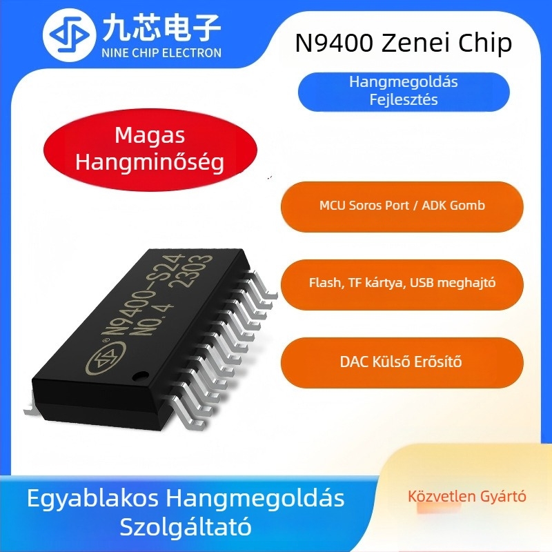 Nine-Core N9400 sorozat MP3 beszéd- és zenei lejátszó chip beépített memóriával a hang dekódolásához