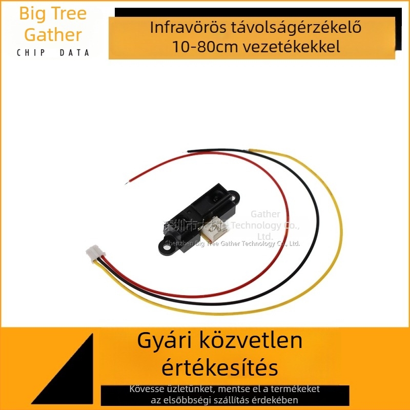 2Y0A21 GP2Y0A21YK0F infravörös távolság szenzor, GP2D12 távolság-észlelés 10-80 cm, kábellel
