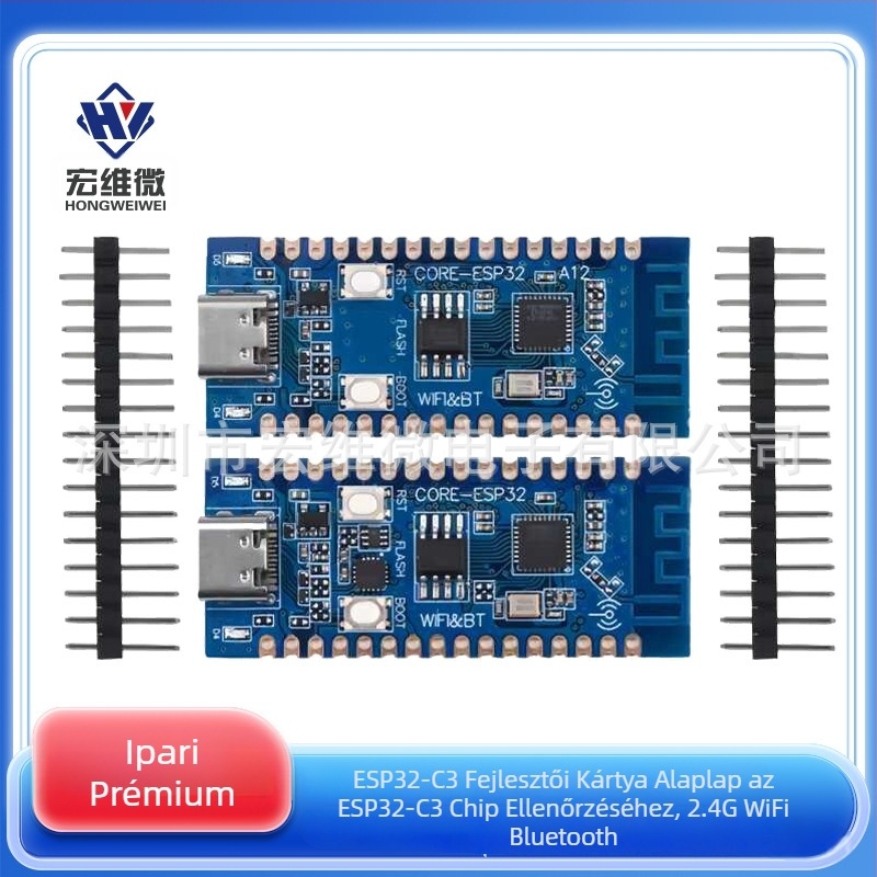 ESP32-C3 fejlesztőpanel a ESP32-C3 chip funkcióinak ellenőrzésére, 2.4G Wi‑Fi és Bluetooth