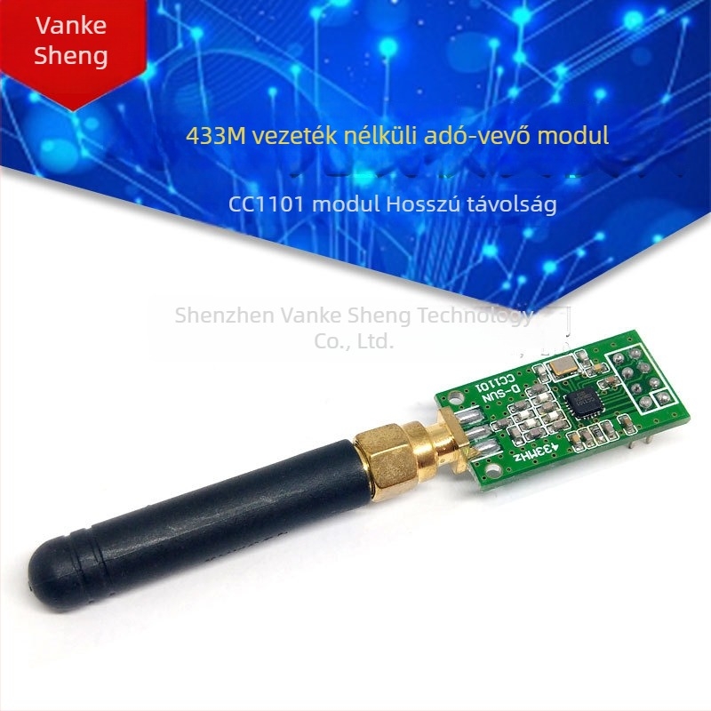 Ipari kategóriás vezeték nélküli modul 433 MHz CC1101 adó-vevő modul hosszú hatótávolsággal