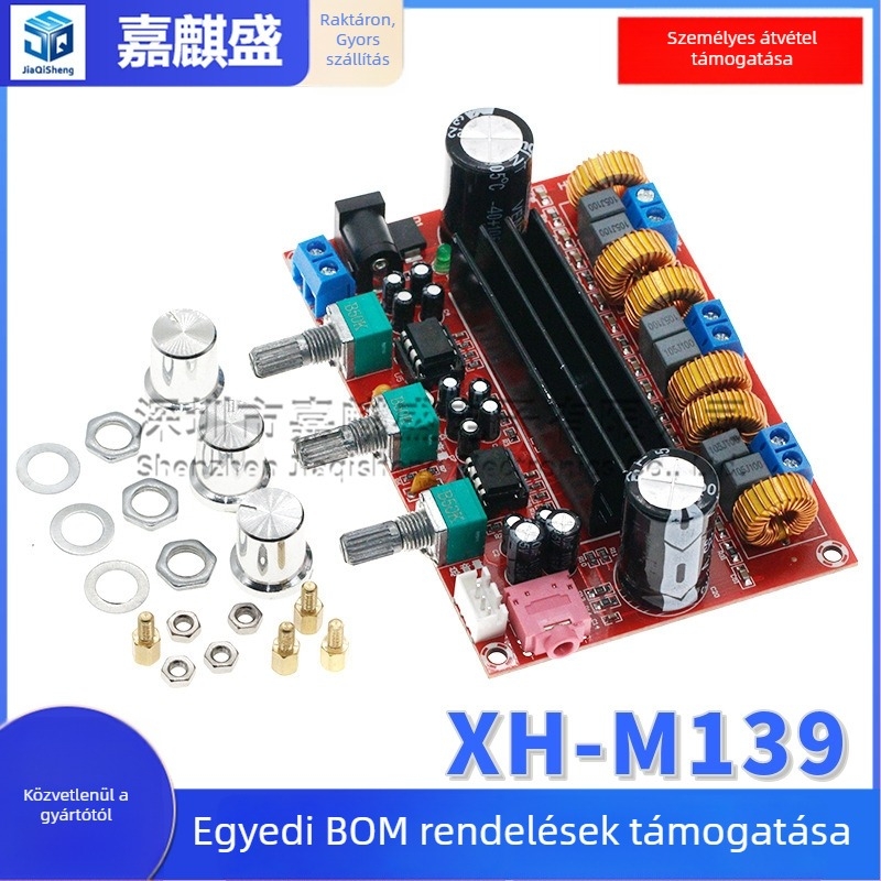 XH-M139 2.1 csatornás digitális erősítő panel, 12–24 V tartomány, TPA3116D2, 2×50 W + 100 W