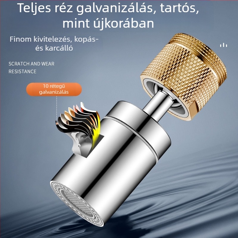 Csaptelep hosszabbító univerzális csatlakozóval, forgó aerátorral és szűrő adapterrel a konyhai kifolyóhoz