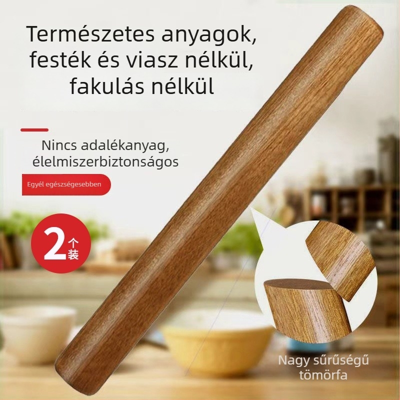 Tömörfa nyújtófa háztartási használatra, kapható kis, közepes és nagy méretben, hosszú, tapadásmentes a gyóza tészta lapokhoz