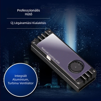 M.2 SSD hűtő radiátor alumínium turbinás ventilátorral NVMe
