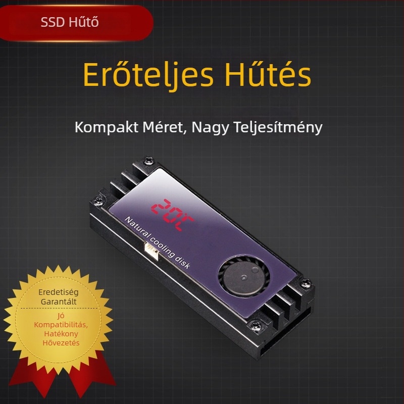 M.2 SSD hűtő radiátor alumínium turbinás ventilátorral NVMe