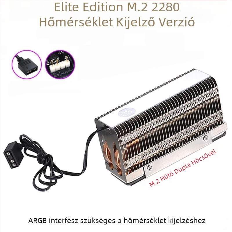 M.2 SSD hűtő radiátor alumínium turbinás ventilátorral NVMe