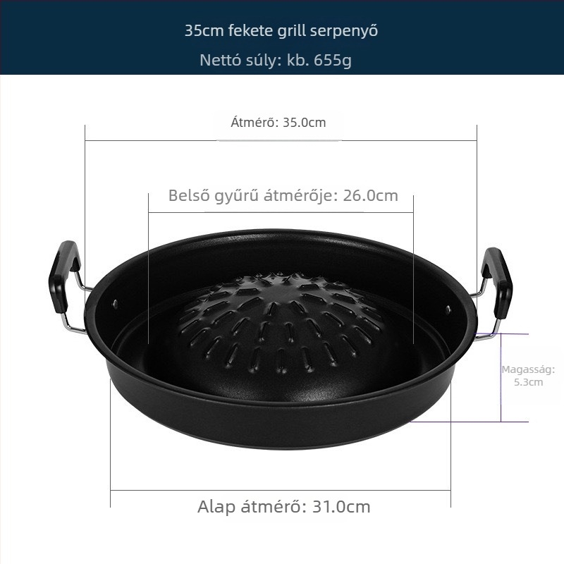 Thai stílusú hot pot és barbecue, tapadásmentes, 2-in-1 körkörös hordozható edény háztartási vagy üzleti használatra