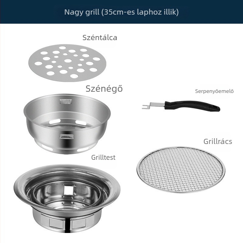 Thai stílusú hot pot és barbecue, tapadásmentes, 2-in-1 körkörös hordozható edény háztartási vagy üzleti használatra