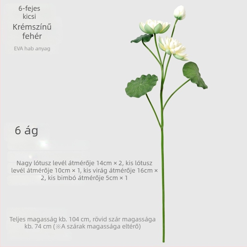Mesterséges lótusz virág levéllel belső vízdekoráció Buddha szoborral, 60–100 cm