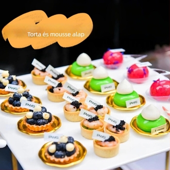 Műanyag mousse alátét tálca háromszög alakú részekkel nyugati desszertekhez; téglalap és kerek alátétek, francia stílusú desszert