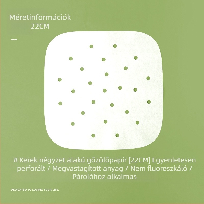 Élelmiszer-minőségű gőzölőpapír zsemle és mantou számára, vastag négyszögletes gőzölőpapír, egyszer használatos szilikonolaj bevonatú papír otthoni használatra