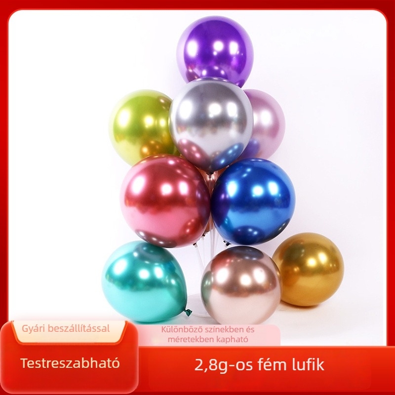 12 hüvelykes fémlufi, megvastított 2,8 g, esküvői dekorációs készlet